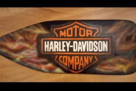 Harley Davidson logo with flames